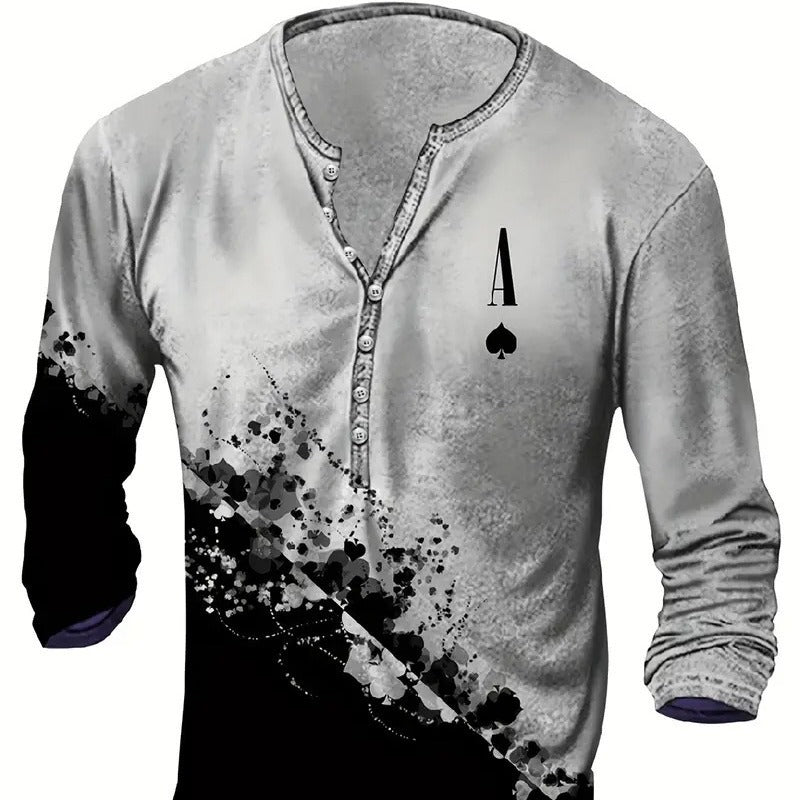 Men's Digital Printing Casual Long Sleeve